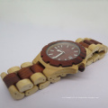 Relógio de madeira de quartzo do pulso da forma de madeira natural pura do relógio do OEM